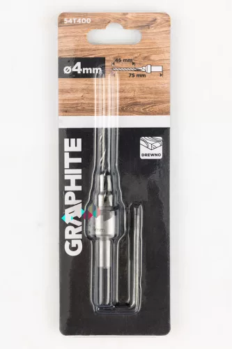 Graphite Fafúró, csavarfej süllyesztővel, konfirmátor csavarhoz, 4/6mm