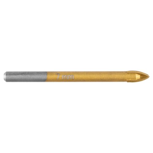 Graphite Univerzális, 4 élű üvegfúró, fa, műanyag, fém kőzetanyagok fúrásához, Titánium bevonat, 7mm