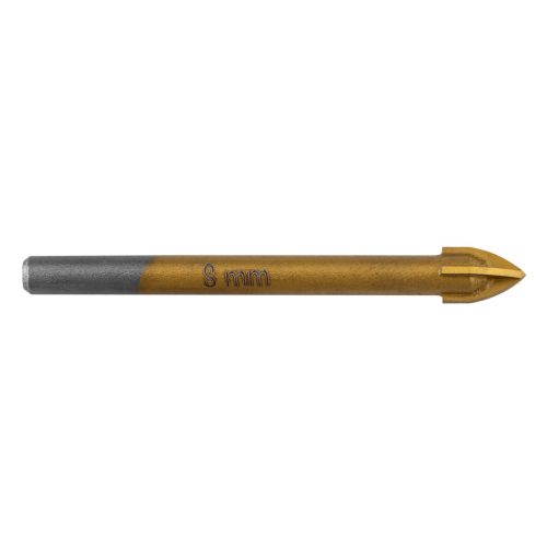 Graphite Univerzális, 4 élű üvegfúró, fa, műanyag, fém kőzetanyagok fúrásához, Titánium bevonat, 8mm