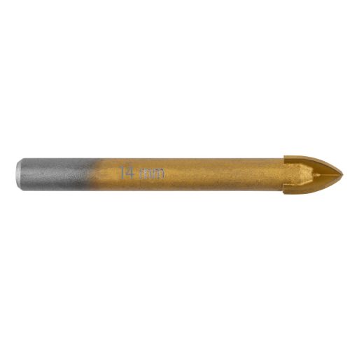 Graphite Univerzális, 4 élű üvegfúró, fa, műanyag, fém kőzetanyagok fúrásához, Titánium bevonat, 14mm