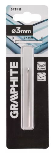 Graphite Üvegfúró, kerámia, kőzet, üveg fúráshoz, 3mm