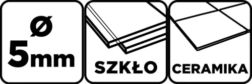 Graphite Üvegfúró, kerámia, kőzet, üveg fúráshoz, 5mm