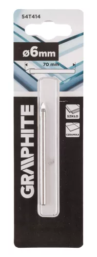 Graphite Üvegfúró, kerámia, kőzet, üveg fúráshoz, 6mm