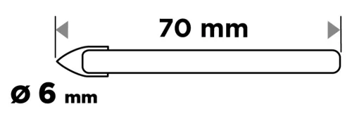Graphite Üvegfúró, kerámia, kőzet, üveg fúráshoz, 6mm