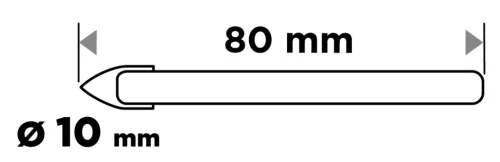 Graphite Üvegfúró, kerámia, kőzet, üveg fúráshoz, 10mm