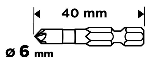 Graphite Süllyesztőfúró, csavarfejekhez, 1/4" hatszög szár, 6mm