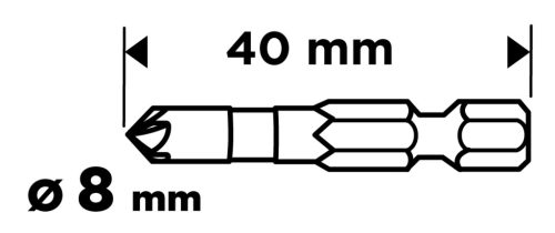 Graphite Süllyesztőfúró, csavarfejekhez, 1/4" hatszög szár, 8mm