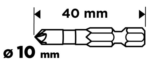 Graphite Süllyesztőfúró, csavarfejekhez, 1/4" hatszög szár, 10mm