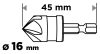 Graphite Süllyesztőfúró, csavarfejekhez, 1/4" hatszög szár, 16mm