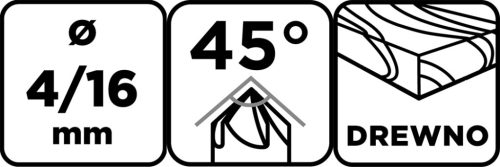 Graphite Süllyesztő és előfúró fához, 4/16mm