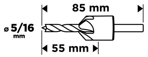 Graphite Süllyesztő és előfúró fához, 5/16mm