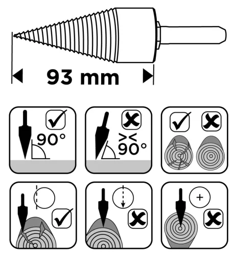 Graphite Fahasító fúró, kúpos, 32mm, SDS-Plus és hatszög szárral
