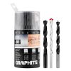 Graphite Fúrókészlet, fém, fa, kőzefúrókkal, hengeres szár, 3,4,5,6,8,10mm méretek, 18db