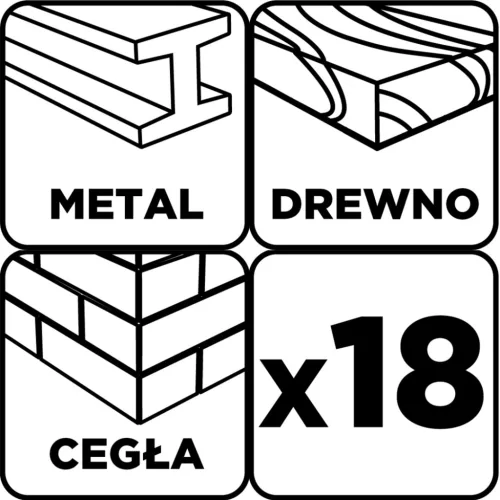 Graphite Fúrókészlet, fém, fa, kőzefúrókkal, hengeres szár, 3,4,5,6,8,10mm méretek, 18db