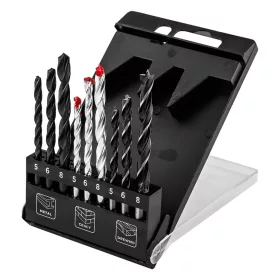   Graphite Fúrókészlet, fém, fa, kőzetfúrókkal, 5, 6, 8mm, 9db
