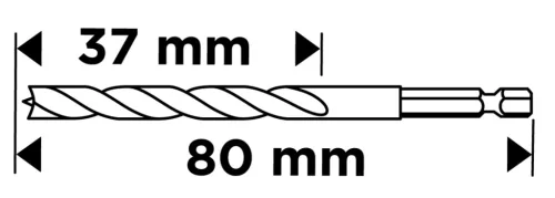Graphite Fafúró 1/4" hatszög szárral, 3mm