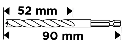 Graphite Fafúró 1/4" hatszög szárral, 4mm