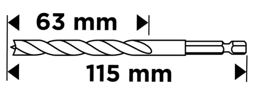 Graphite Fafúró 1/4" hatszög szárral, 6mm