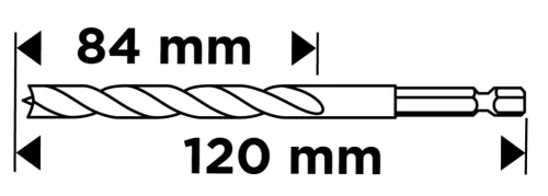Graphite Fafúró 1/4" hatszög szárral, 10mm