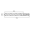 Graphite Csigafúró, 1/4" hatszög szárral, HSS DIN338, 2.5mm, 2db