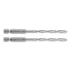 Graphite Csigafúró, 1/4" hatszög szárral, HSS DIN338, 4.5mm, 2db