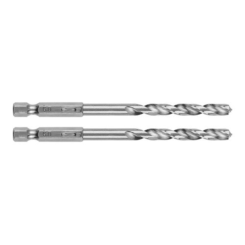 Graphite Csigafúró, 1/4" hatszög szárral, HSS DIN338, 6mm, 2db