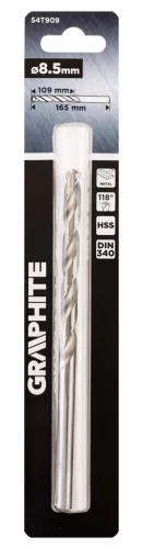Graphite Csigafúró HSS, hosszú, DIN340, 8.5mm