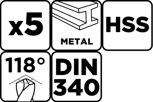 Graphite Csigafúró készlet, HSS, 5db-os, 4-10mm