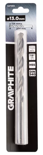Graphite Csigafúró HSS, hosszú, DIN340, 13mm