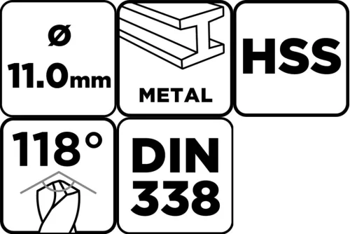 Graphite Csigafúró HSS, DIN338, 11mm