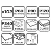 Neo Tools Csiszolóhüvely 6.3mm, K60, K80, K120, K240, set 100db + szár 3.2mm, 2db