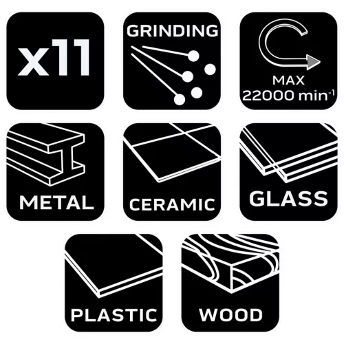 Neo Tools Csiszolókészlet mini fúró- és csiszológéphez, 11db