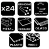 Neo Tools Csiszolókészlet mini fúró- és csiszológéphez, csiszolóanyagok, lamellák, 24db