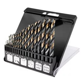   Neo Tools HSS-CNC csigafúró készlet, 124°, Pro-Tec, 1-10mm, 19db