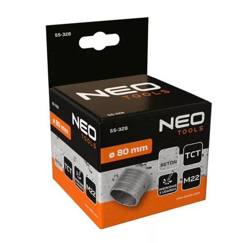 Neo Tools Koronafúró, körkivágó, 80mm, M22