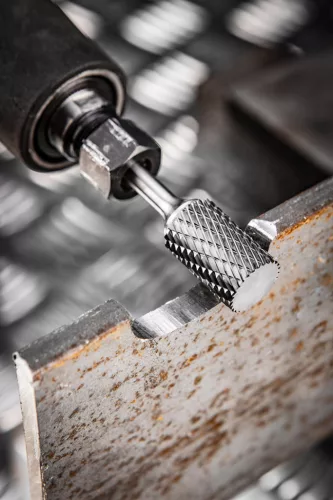 Neo Tools Keményfém marófej, turbómaró, B, hengeres, frontélezéssel, 10x25mm, szár méret 6x45mm