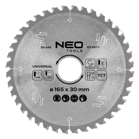   Neo Tools Körfűrészlap univerzális, keményfém fogakkal, 165x30mm, 40 fog