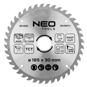   Neo Tools Körfűrészlap keményfém fogakkal, 185x30mm, 40 fog