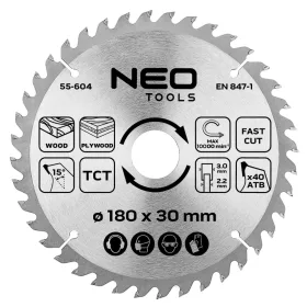   Neo Tools Körfűrészlap keményfém fogakkal, 180x30mm, 40 fog