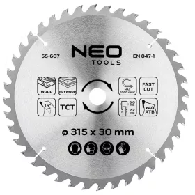   Neo Tools Körfűrészlap keményfém fogakkal, 315x30mm, 40 fog