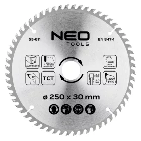   Neo Tools Körfűrészlap alu-hoz, keményfém fogakkal, 250x30mm, 100 fog