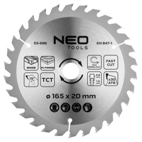   Neo Tools Körfűrészlap merülőfűrészhez keményfém fogakkal, 165x20mm, 30 fog