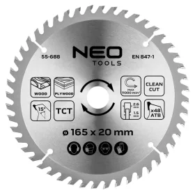   Neo Tools Körfűrészlap merülőfűrészhez keményfém fogakkal, 165x1.5x2.6x20mm, 48 fog