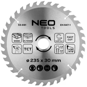   Neo Tools Körfűrészlap merülőfűrészhez keményfém fogakkal, 235x30mm, 36 fog