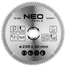   Neo Tools Körfűrészlap alu-hoz, keményfém fogakkal, 235x30mm, 100 fog