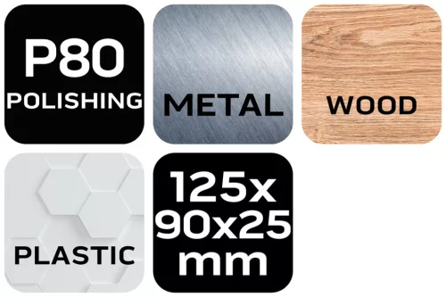 Neo Tools Csiszolószivacs 45fokos élű, 125x25x90mm, K80