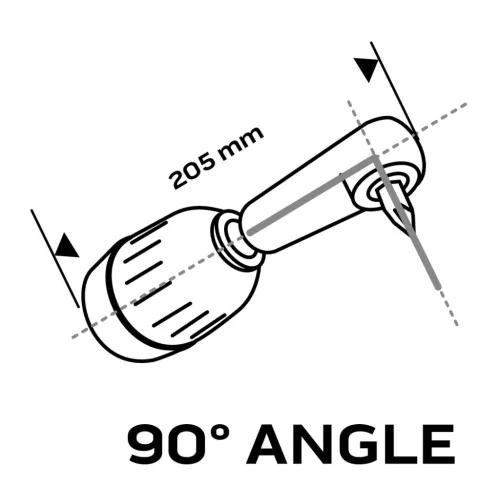 Neo Tools Sarok adapter 90°, akkus fúrókhoz, 1/4”, 6.35mm, mágneses befogó, jobb és bal forgásirány