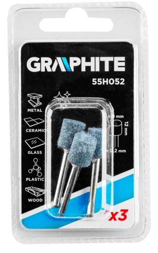 Graphite Csapos csiszolókő 10x12mm, henger szár 3.2mm, 3db