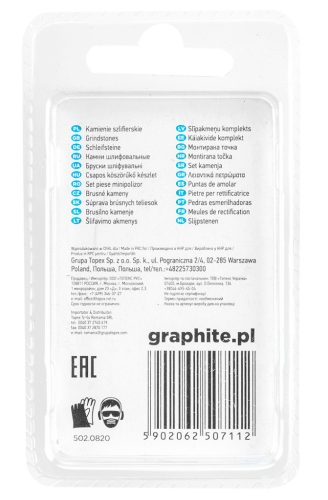 Graphite Csapos csiszolókő 5x10mm, kúp, szár 3.2mm, 3db