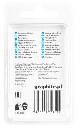 Graphite Csapos csiszolókő 8x12mm, kúp, szár 3.2mm, 3db
